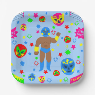 Ringkampf Lucha Libre Maske Luchador Ringer Pappteller