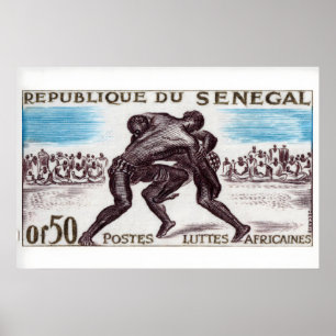 Ringkampf-Streichholzschachtel-Kunstprint, senegal Poster