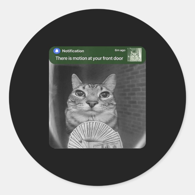 Ringkatze mit Bewegungs-Meme  Runder Aufkleber (Vorderseite)