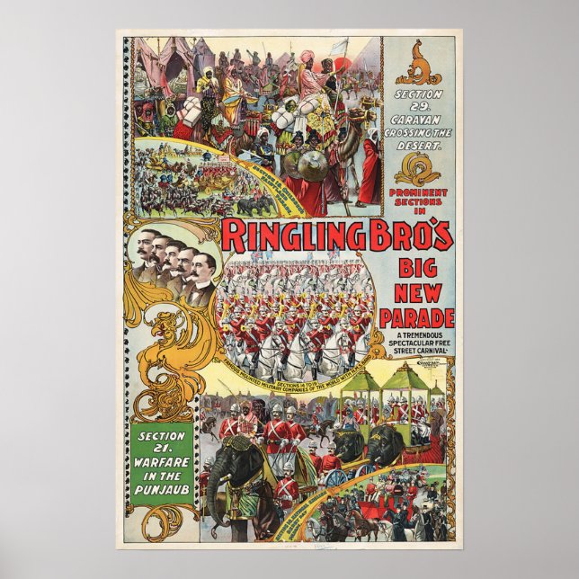 Ringling Bros Circus - Circa 1899 Poster (Vorne)