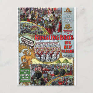 Ringling Brothers Paradesektionen 1899 Retro-Theat Postkarte