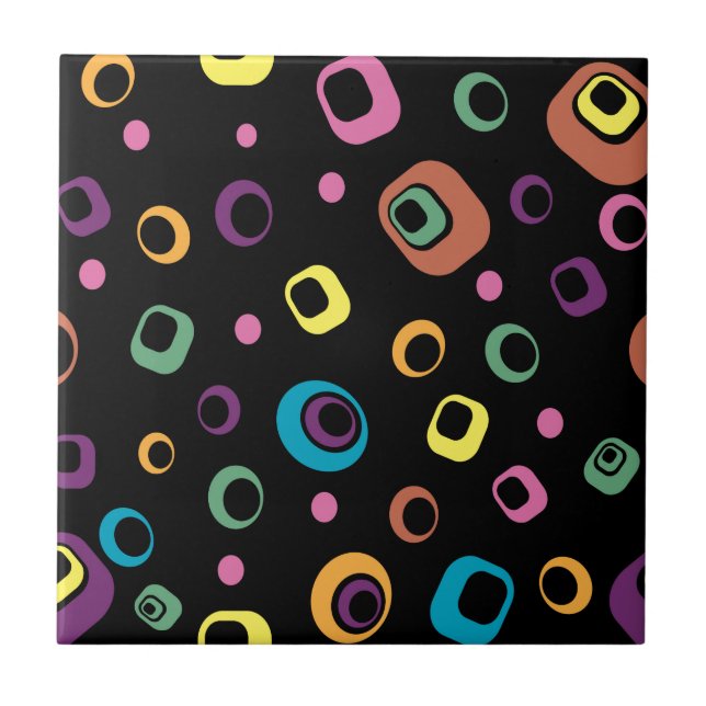 Rings Abstrakt Art Fliese (Vorderseite)