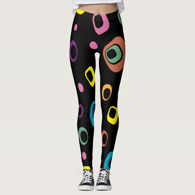 Rings Abstrakt Background Leggings (Vorderseite)