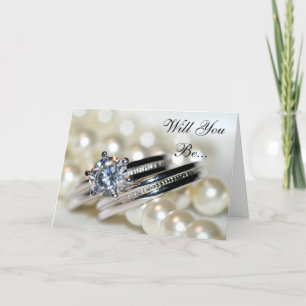 Rings and White Pearls werden Sie meine Bridesmaid Einladung