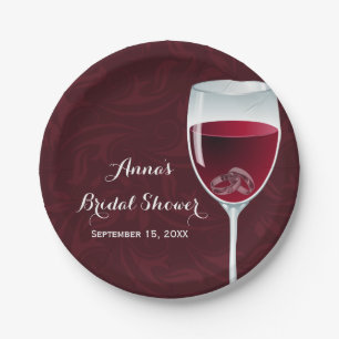 Rings in Wein Glass Bridal Polterabend Pappteller