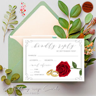 Rings-Rings-Rings-RSVP-Karte für rote Rosen Einladung