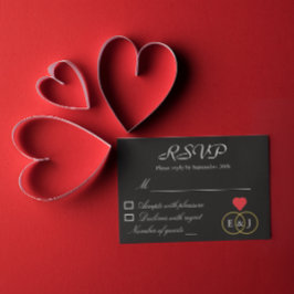 Rings Wedding RSVP Card Karte