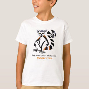 Ringschwanz-LEMUR - gefährdete Tiergrafik T-Shirt