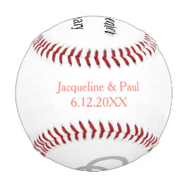 Ringträger Personalisierter Name Koralle Baseball