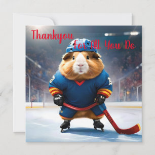 "Rink Rookie: Das Eishockey-Guinea-Schwein" Dankeskarte