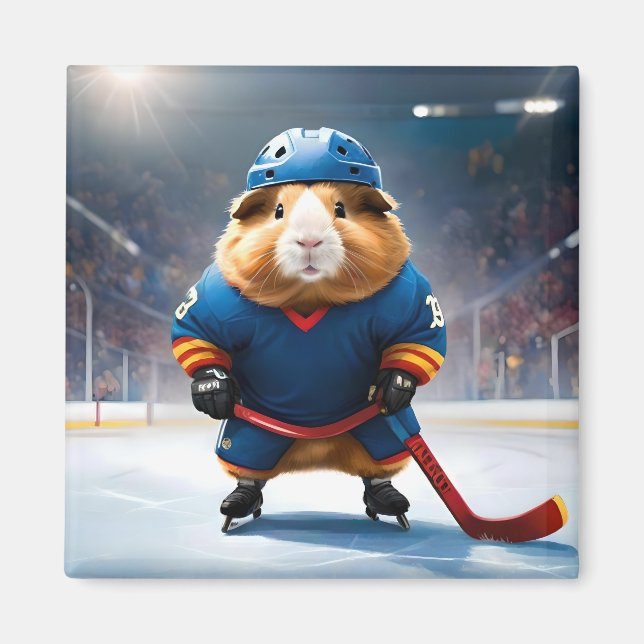 "Rink Rookie: Das Eishockey-Guinea-Schwein" Magnet (Vorne)