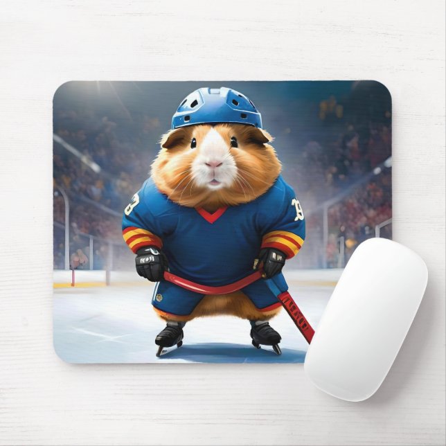 "Rink Rookie: Das Eishockey-Guinea-Schwein" Mousepad (Mit Mouse)