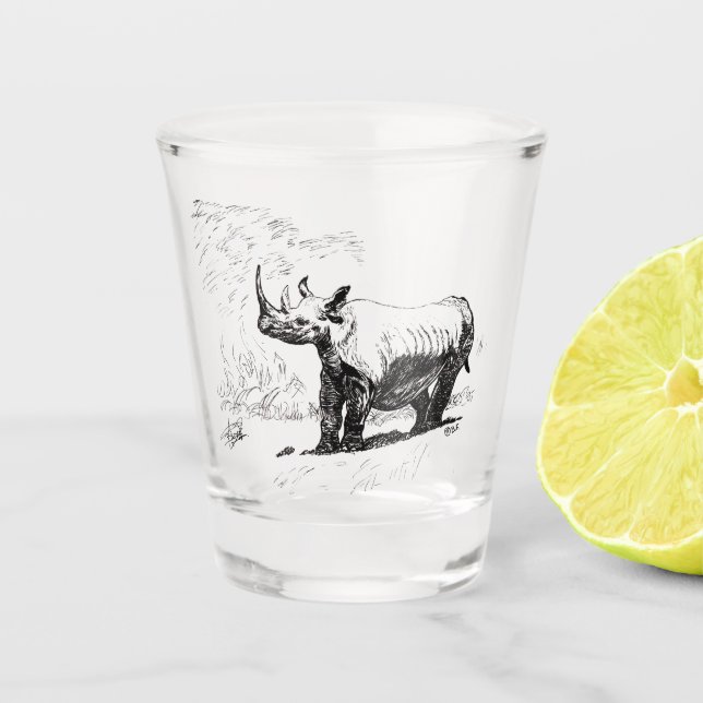 RINOCERONTE SCHNAPSGLAS (Vorderseite)