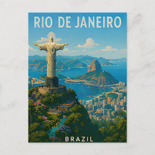 Rio Brasil Zuckerhut Berg Strand Stadtansichten Postkarte