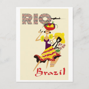 Rio, Brasilien, brasilianische Tänzerin mit Tromml Postkarte