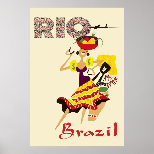 Rio, Brasilien, Brasilianischer Tänzer mit Schlagz Poster (Vorne)