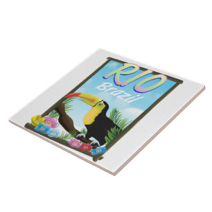 Rio Brasilien Toucan Reiseplakat Fliese