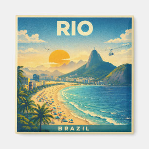 Rio Brasilien Vintage-Reiseposter Magnet