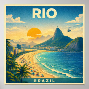 Rio Brasilien Vintage-Reiseposter Poster