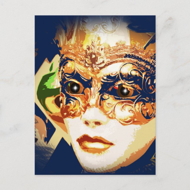 Rio Carnival Mardi Gras Mask Postkarte (Vorderseite)