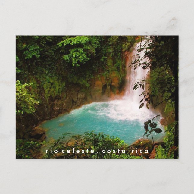 Rio Celeste Wasserfall Costa Rica Postcard Postkarte (Vorderseite)