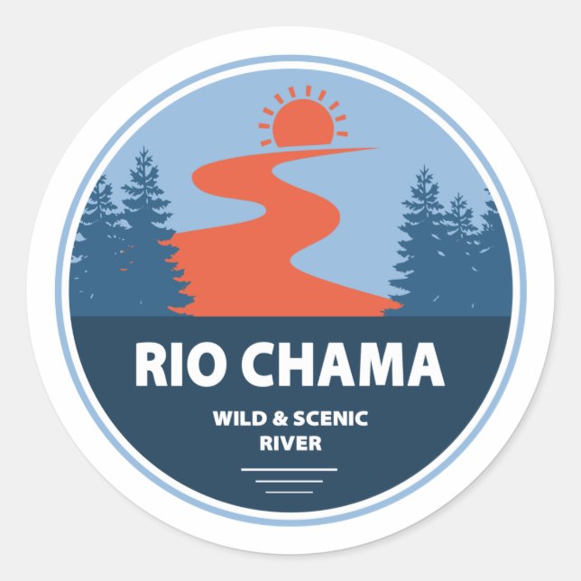 Rio Chama Wild und Landschaftlicher Fluss New Mexi Runder Aufkleber (Vorderseite)