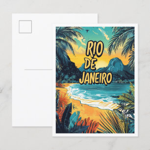 Rio de Janeiro Brasil Vintage Reise Postkarte
