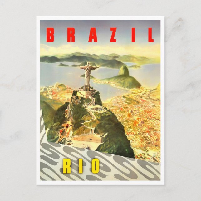 Rio de Janeiro Brasil Vintage Reise Postkarte (Vorderseite)