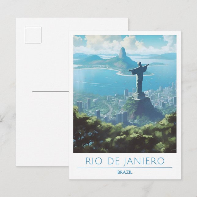 Rio de Janeiro Brasilien Art Vintage Reise Postkarte (Vorne/Hinten)