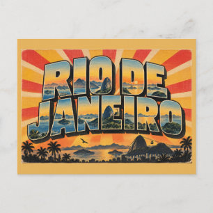 Rio de Janeiro Brasilien Bay Gebirge Granit Kunst Postkarte