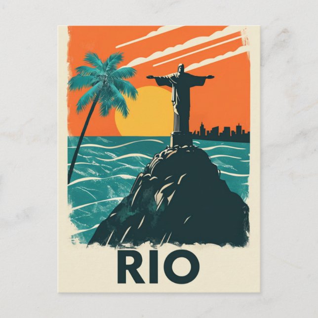 Rio de Janeiro Brasilien Christ der Erlöser Postka Postkarte (Vorderseite)