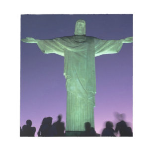 Rio de Janeiro, Brasilien. Christliche Statue Notizblock