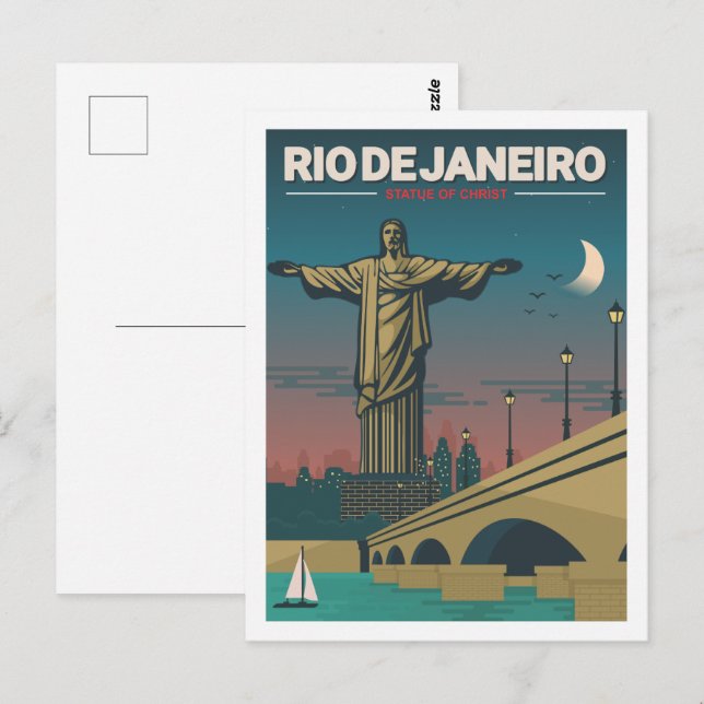 Rio de Janeiro Brasilien Damaskus Berühmter Reiseo Postkarte (Vorne/Hinten)