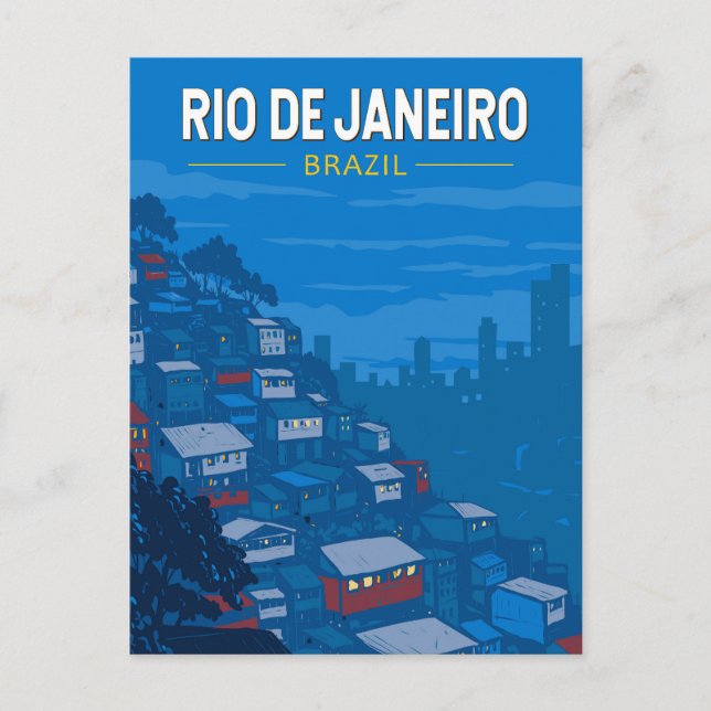 Rio De Janeiro Brasilien Favela Art Vintag Postkarte (Vorderseite)