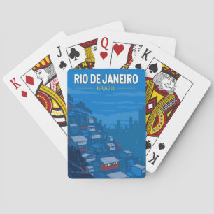 Rio De Janeiro Brasilien Favela Reise Kunst Vintag Spielkarten
