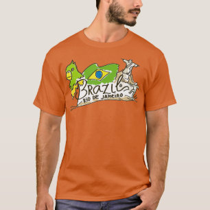 Rio De Janeiro Brasilien Flagge Christ der Erlöser T-Shirt