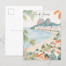Rio de Janeiro Brasilien Gouache Illustration Trav