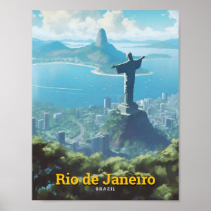 Rio de Janeiro Brasilien Kunst Vintage Reise Poster