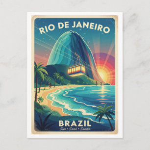 Rio de Janeiro Brasilien Reise 1950er Retro Postkarte