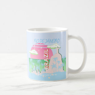 Rio de Janeiro Brasilien Reisen Art Blue Illustrat Kaffeetasse