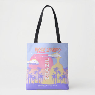Rio de Janeiro Brasilien Reisen Art Blue Poster Tasche