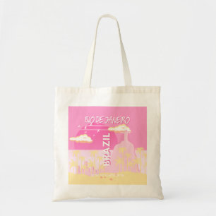 Rio de Janeiro Brasilien Reisen Art Pink Illustrat Tragetasche