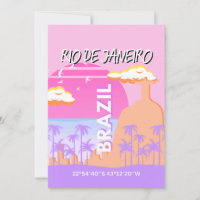 Rio de Janeiro Brasilien Reisen Art Pink Poster