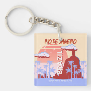 Rio de Janeiro Brasilien Reisen Art Retro Poster Schlüsselanhänger