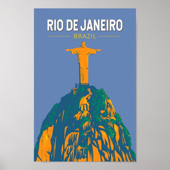 Rio De Janeiro Brasilien Reisen Kunst Vintag Poster (Vorne)
