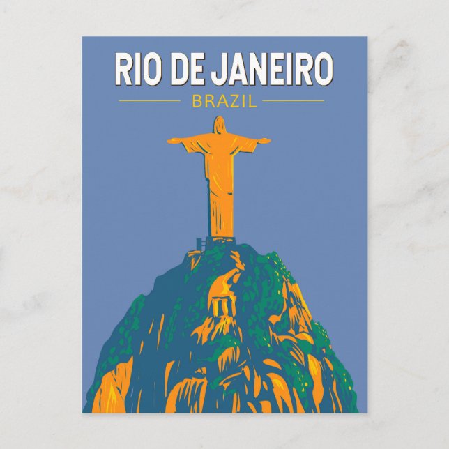 Rio De Janeiro Brasilien Reisen Kunst Vintag Postkarte (Vorderseite)