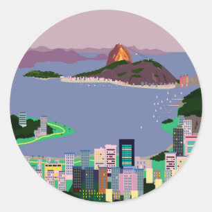 Rio de Janeiro - BRASILIEN Runder Aufkleber