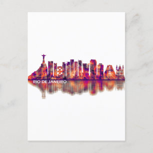 Rio de Janeiro Brasilien Skyline Einladungspostkarte
