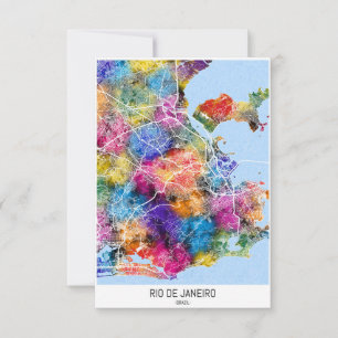 Rio de Janeiro Brasilien Stadtplan Dankeskarte