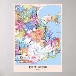 Rio de Janeiro Brasilien Stadtplan Poster